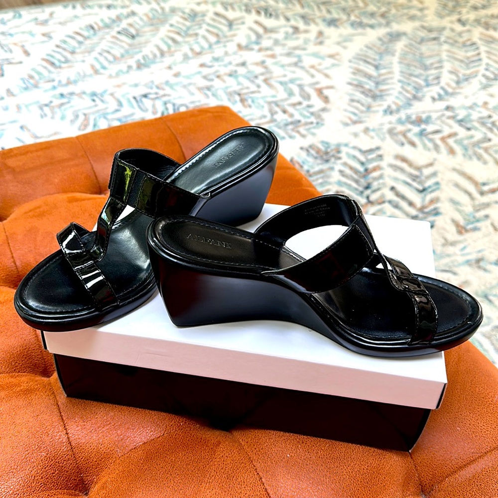 Alfani Black Patent Wedges